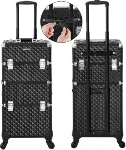Merkloos Trolley, Make-up Koffer, Cosmetische Koffer, Voor Nageldesign, Make-up Organizer, Koffer Met Draagtas, Zwart JHZ04B 12 Merkloos Trolley, Make-up Koffer, Cosmetische Koffer, Voor Nageldesign, Make-up Organizer, Koffer Met Draagtas, Zwart JHZ04B -Cosmetica Serie Winkel 1005x1200 3