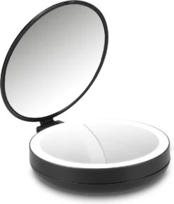 Navaris 1x/5x Vergrotende Make-up Spiegel - Compacte Opvouwbare Kap- En Reisspiegel - Led-verlichte Dubbelzijdige Make-upspiegel - Zwart -Cosmetica Serie Winkel 1023x1200 3