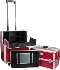Veronica NAIL-PRODUCTS Aluminium Nagel Trolley 3 In 1 CROCO ROOD, Pedicure, Manicure. Ook Als Sinterklaas Trolley, Trolly, Koffer! -Cosmetica Serie Winkel 1027x1200 8