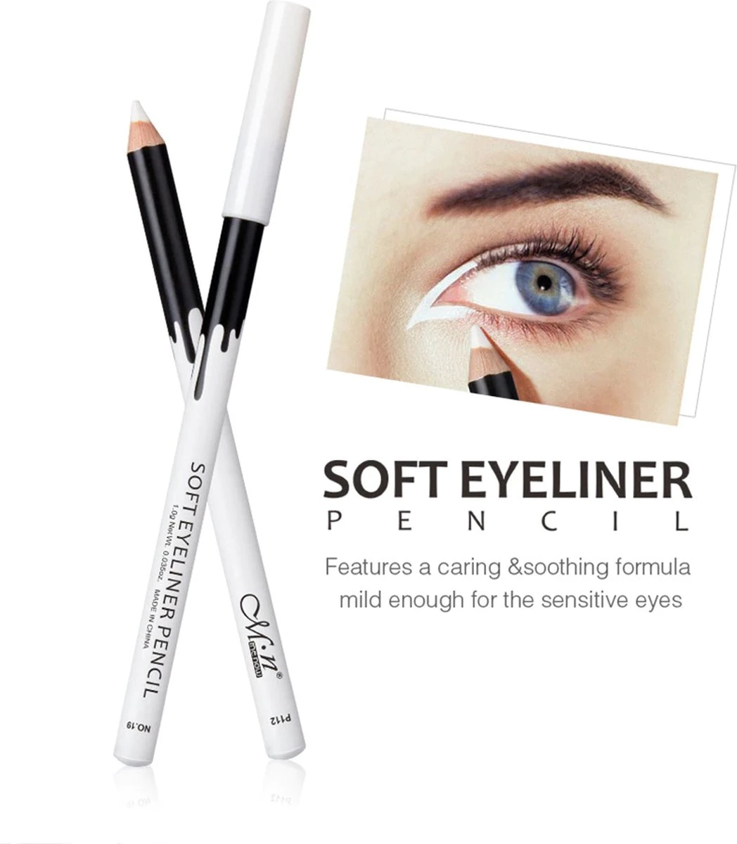 Witte Soft Eyeliner - 2 Stuks - Zachte Eyeliner - White Eyeliner - 2 Pieces - 3 Witte Soft Eyeliner - 2 Stuks - Zachte Eyeliner - White Eyeliner - 2 Pieces -