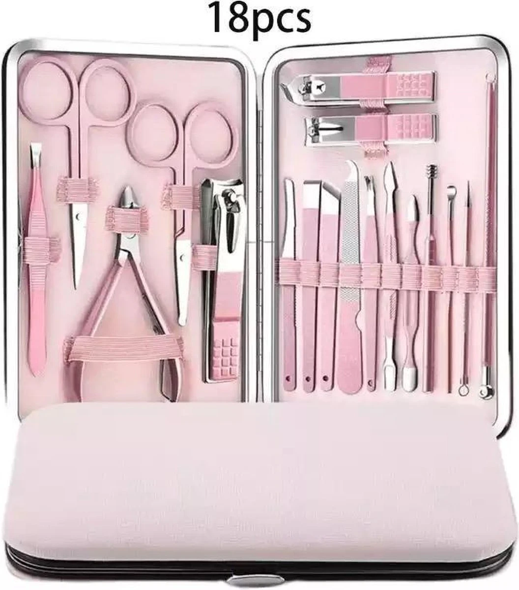 Luxe 18-delige Manicure Set - Manicure Pedicure Set- Nagelverzorging- Met Opbergetui 4 Luxe 18-delige Manicure Set - Manicure Pedicure Set- Nagelverzorging- Met Opbergetui - Afbeelding 2