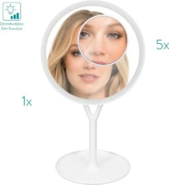 Navaris Make-up Spiegel Met Verlichting - Inclusief Kleinere Handspiegel Met 5x Vergroting - LED-verlichting Met Dim-functie - Wit 14 Navaris Make-up Spiegel Met Verlichting - Inclusief Kleinere Handspiegel Met 5x Vergroting - LED-verlichting Met Dim-functie - Wit -Cosmetica Serie Winkel 1099x1200 3