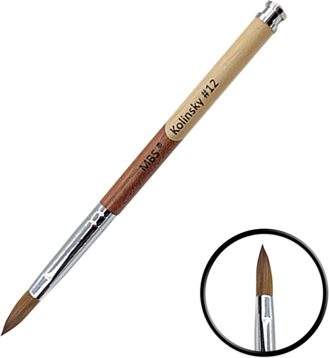 KOLINSKY ACRYL PENSEEL #12 - Kolinsky Penseel - Acryl Penseel - Acryl Nagels - Hout 3 KOLINSKY ACRYL PENSEEL #12 - Kolinsky Penseel - Acryl Penseel - Acryl Nagels - Hout