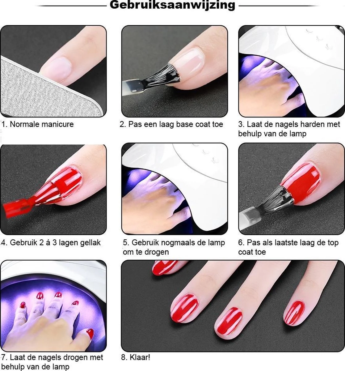 Gellak Starterspakket - Gellak - Gelnagel Kit - UV Lamp 36W - LED - Manicure Set - 12 Kleuren Gel Polish - Nail Art - Nagellamp - Nagelboor - Nageldroger - Nagellak 7 Gellak Starterspakket - Gellak - Gelnagel Kit - UV Lamp 36W - LED - Manicure Set - 12 Kleuren Gel Polish - Nail Art - Nagellamp - Nagelboor - Nageldroger - Nagellak - Afbeelding 5