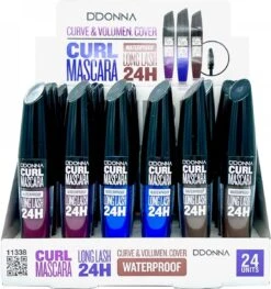 D'Donna - Curl Mascara - Blauw - Waterproof - 1 Flesje Met 8 Gram Inhoud -Cosmetica Serie Winkel 1128x1200 1