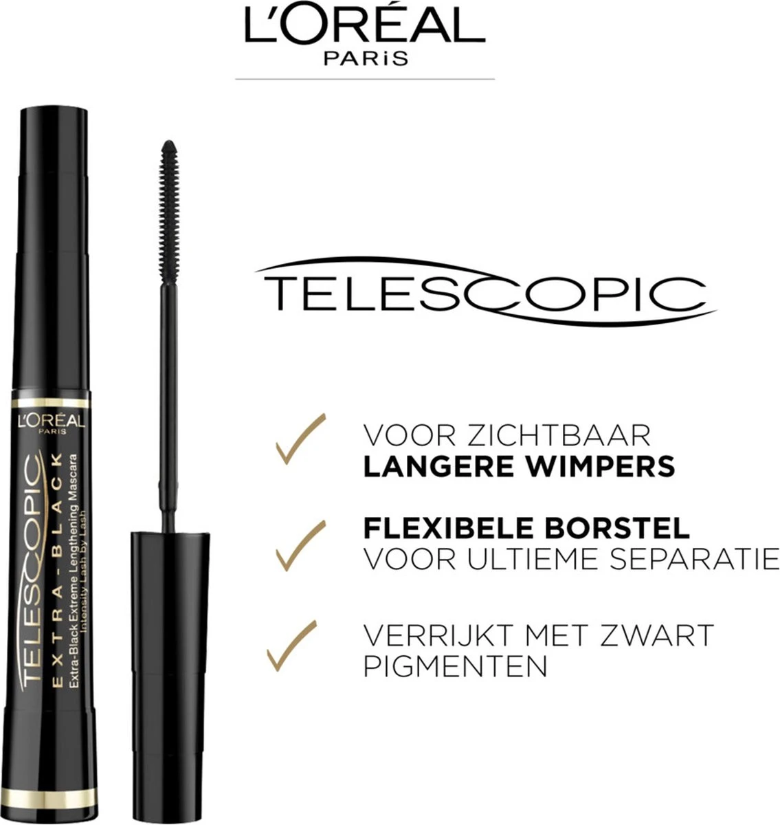 L’Oréal Paris Telescopic Mascara - Extra Zwart 3 Stuk 6 L’Oréal Paris Telescopic Mascara - Extra Zwart 3 Stuk - Afbeelding 4