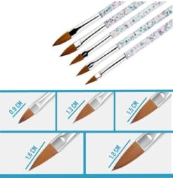 Jawes- Acryl Penselen- 5 Stuks - Acryl Nagels- Arcylpenselen- Acryl- Nagels- Polygel- Nagellak- Gelnagels- Gereedschap- Nagelstyliste- Gellak- Nagelgereedschap- Nail Art -Cosmetica Serie Winkel 1162x1200 10