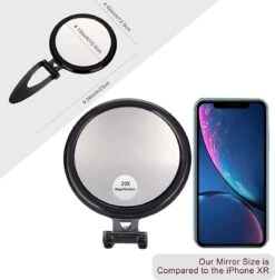 5 Inch, 20X Vergrootspiegel, Tweezijdige Spiegel, 20X/1X Vergroting, Opvouwbare Make-upspiegel Met Handheld/standaard, Gebruik Voor Make-up Toepassing, Pincet En Mee-eter/onzuiverheid Verwijdering 13 5 Inch, 20X Vergrootspiegel, Tweezijdige Spiegel, 20X/1X Vergroting, Opvouwbare Make-upspiegel Met Handheld/standaard, Gebruik Voor Make-up Toepassing, Pincet En Mee-eter/onzuiverheid Verwijdering -Cosmetica Serie Winkel 1174x1200 13