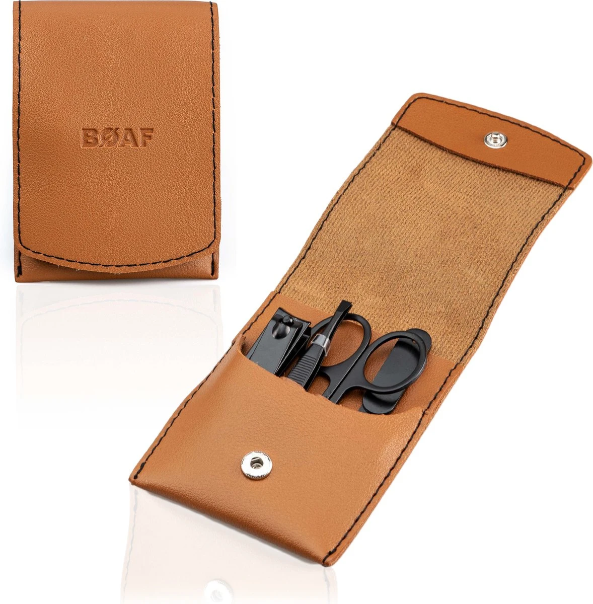 Merkloos Manicure Set - Travel Kit - Luxe 4-delige Set - Met Lederen Opbergetui - Voor Handverzorging - Voetverzorging - Gezichtsverzorging - Nagelschaartje 3 Merkloos Manicure Set - Travel Kit - Luxe 4-delige Set - Met Lederen Opbergetui - Voor Handverzorging - Voetverzorging - Gezichtsverzorging - Nagelschaartje