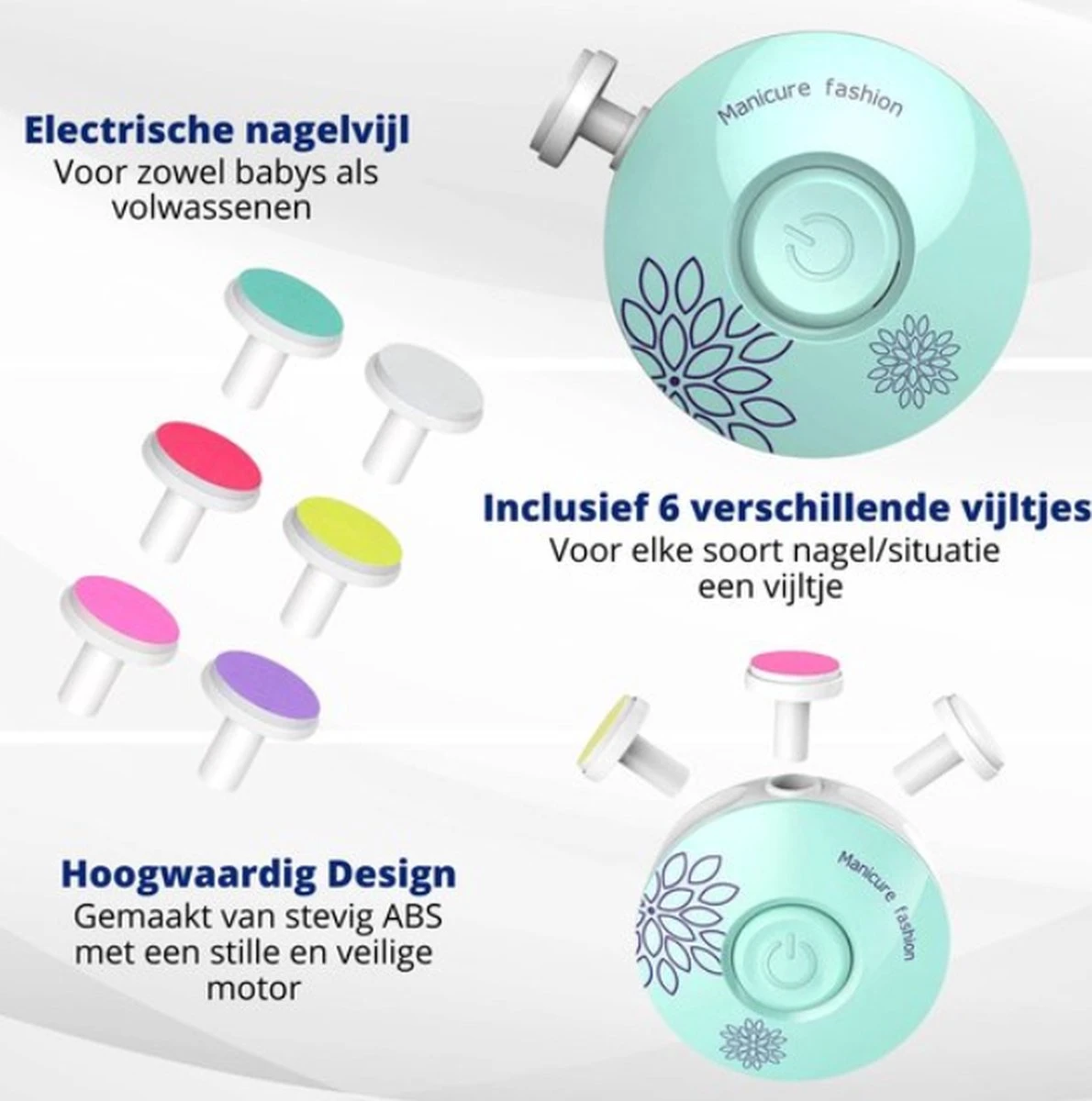 Baby Nagelknipper Groen - Baby Manicureset - Baby Verzorgingsset - Baby Nagelvijl - Baby Nagelschaartje - Baby Nagelset - Elektrisch 5 Baby Nagelknipper Groen - Baby Manicureset - Baby Verzorgingsset - Baby Nagelvijl - Baby Nagelschaartje - Baby Nagelset - Elektrisch - Afbeelding 3