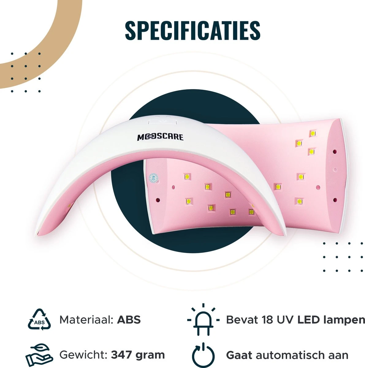 MOOSCARE 36 Watt LED Lamp Voor Gellak Nagels – Nageldroger – Gellak Lamp - UV Lamp Gelnagels - Nail Art Nagellamp - Gel Nagellak Nageldroger 6 MOOSCARE 36 Watt LED Lamp Voor Gellak Nagels – Nageldroger – Gellak Lamp - UV Lamp Gelnagels - Nail Art Nagellamp - Gel Nagellak Nageldroger - Afbeelding 4