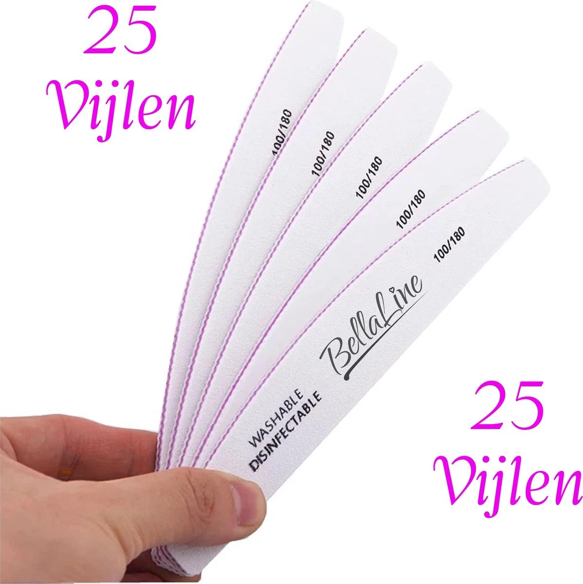 BellaLine - 25 Nagelvijlen - Kunstnagels - Moonvijl - Zebra Vijl - Nagelvijl - Nagels - Nail Art - Nagelverzorging - Nepnagels - Acrylnagels - Gelnagels - Nails - Moon - UV Nagel Gel - Zachte Vijl 100/180 - Nagel Vijl 6 BellaLine - 25 Nagelvijlen - Kunstnagels - Moonvijl - Zebra Vijl - Nagelvijl - Nagels - Nail Art - Nagelverzorging - Nepnagels - Acrylnagels - Gelnagels - Nails - Moon - UV Nagel Gel - Zachte Vijl 100/180 - Nagel Vijl - Afbeelding 4