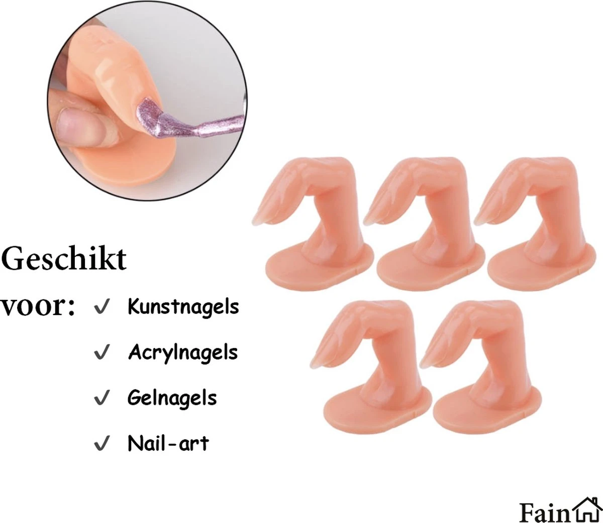 Oefenvinger Voor Nagels – Nail Art – All-in-1 Set – 5 Stuks - Nagel Set – Nail Trainer – Nail Tips – Acrylnagels Starterspakket – Nagel – Nail Trainer Hand – Oefen Hand Nagels - Nailtrainer Nagel Oefenhand 5 Oefenvinger Voor Nagels – Nail Art – All-in-1 Set – 5 Stuks - Nagel Set – Nail Trainer – Nail Tips – Acrylnagels Starterspakket – Nagel – Nail Trainer Hand – Oefen Hand Nagels - Nailtrainer Nagel Oefenhand - Afbeelding 3