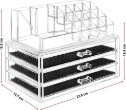 Merkloos Make-up Organizer, Make Up Opberger, 3 Laden, Opbergdoos, Make-up Bewaardoos -Cosmetica Serie Winkel 1200x1043 4