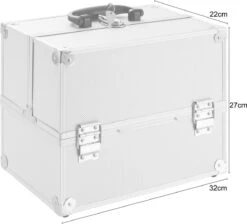 AREBOS Cosmetica Koffer - Beauty Case - Cosmetica Trolley - 15 L - Zilber -Cosmetica Serie Winkel 1200x1088 5