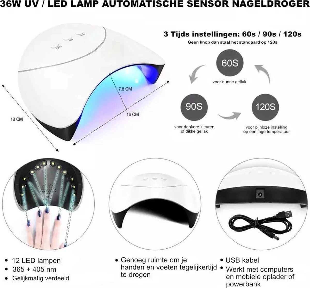 Royala D11 Gellak Starters Pakket + Inclusief UV LED Lamp + 10 Verschillende Gellak Kleuren - Gellak Lamp – Gellac Set - Alle Benodigdheden In Eén - Uitgebreid 62-Delig Pakket- Gel Polish Set - Gellak Set - UV LED Lamp 18 Royala D11 Gellak Starters Pakket + Inclusief UV LED Lamp + 10 Verschillende Gellak Kleuren - Gellak Lamp – Gellac Set - Alle Benodigdheden In Eén - Uitgebreid 62-Delig Pakket- Gel Polish Set - Gellak Set - UV LED Lamp - Afbeelding 16