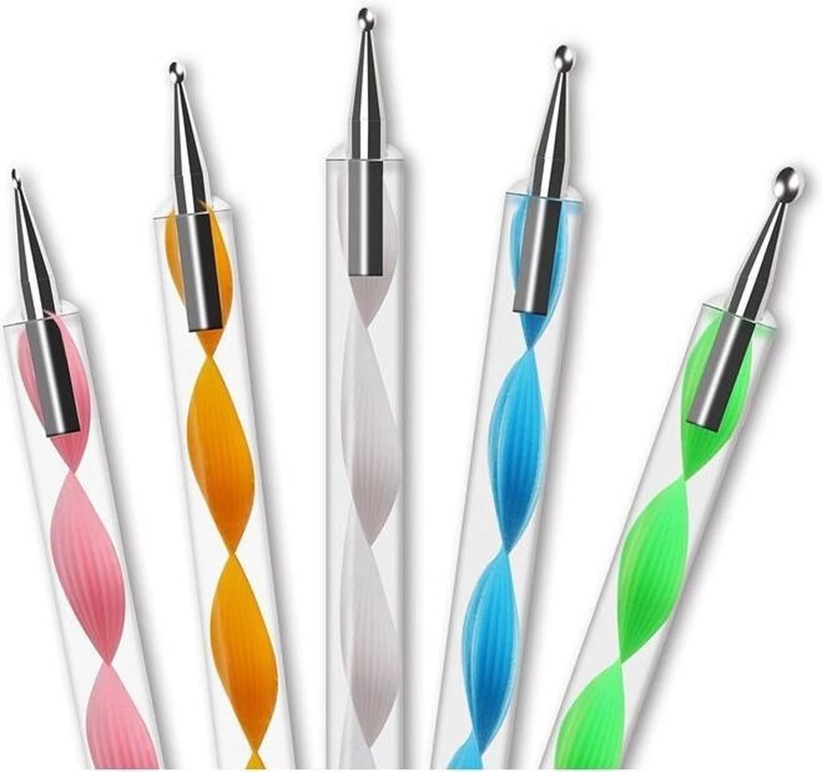 Evvie 20 Delige Nail Art Set - 15 Nailart Penselen En 5 Dotting Tools - Wit 5 Evvie 20 Delige Nail Art Set - 15 Nailart Penselen En 5 Dotting Tools - Wit - Afbeelding 3