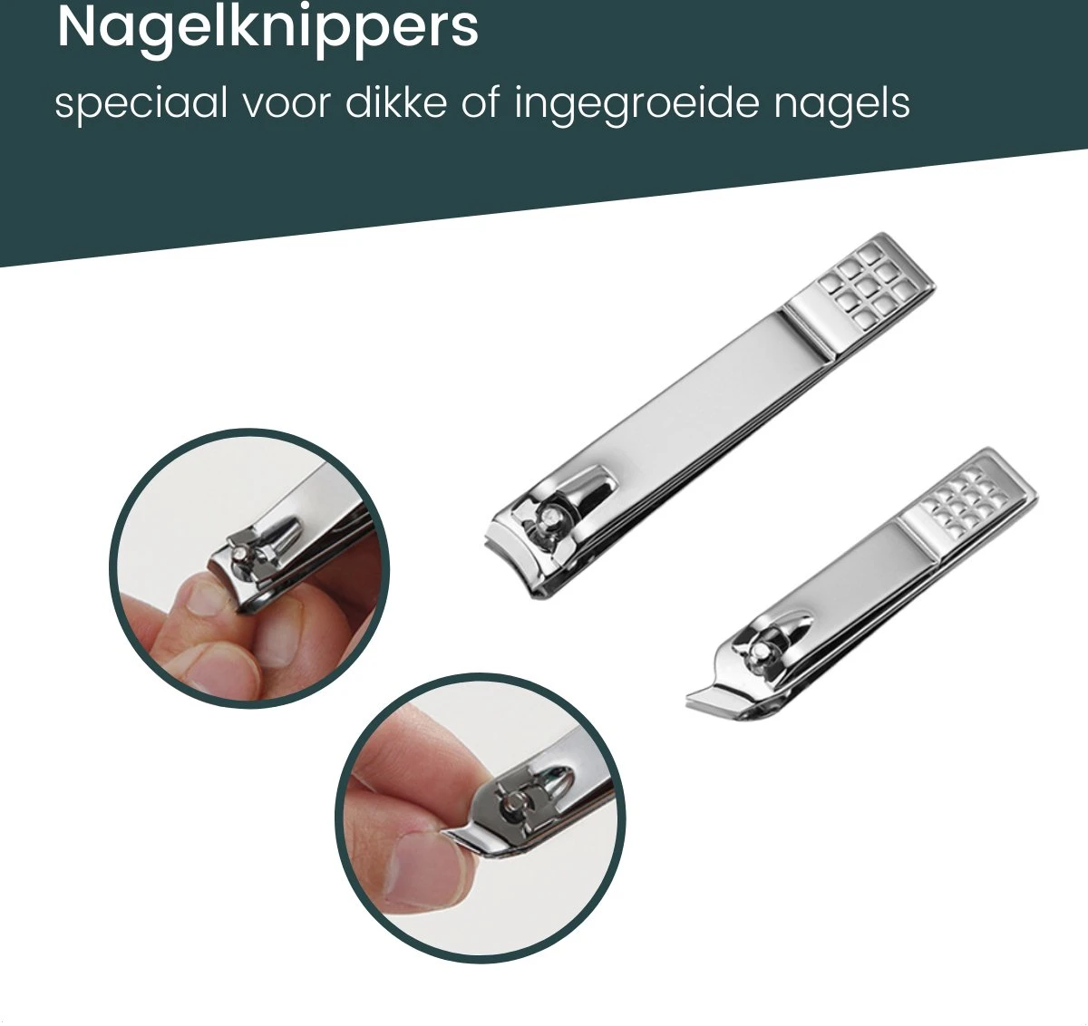 7-Delige Pedicure Set - Nagelverzorging - Nagelset Starterset - Ingegroeide Teennagel - Kalknagelproducten - Pedicuresets - RVS 4 7-Delige Pedicure Set - Nagelverzorging - Nagelset Starterset - Ingegroeide Teennagel - Kalknagelproducten - Pedicuresets - RVS - Afbeelding 2