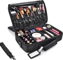 Cosmetica Koffer - Make-up Koffer Met Verstelbare Vakken - Visagie En Nagelstyliste Beauty Koffer - 37x27x13CM