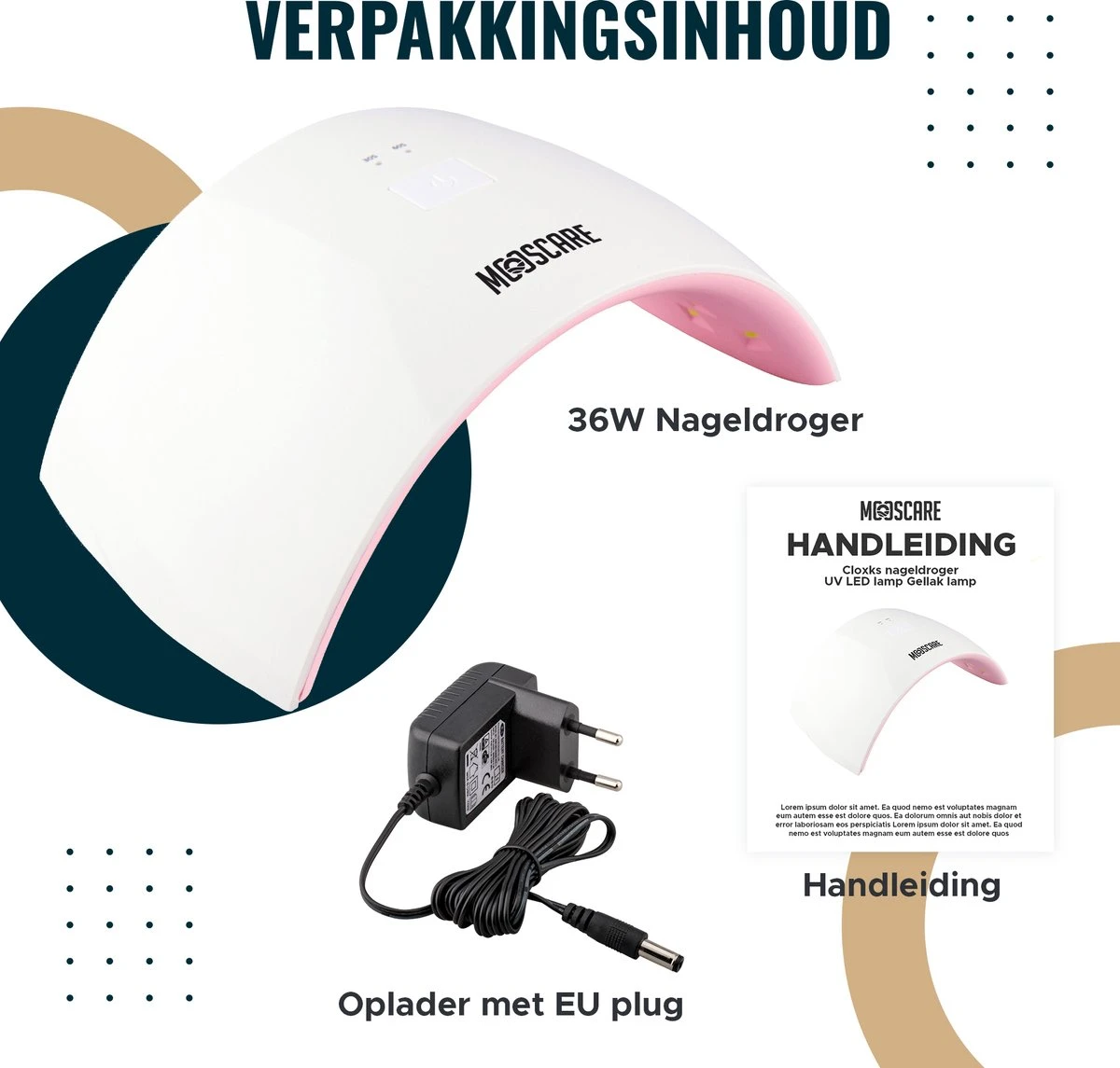 MOOSCARE 36 Watt LED Lamp Voor Gellak Nagels – Nageldroger – Gellak Lamp - UV Lamp Gelnagels - Nail Art Nagellamp - Gel Nagellak Nageldroger 10 MOOSCARE 36 Watt LED Lamp Voor Gellak Nagels – Nageldroger – Gellak Lamp - UV Lamp Gelnagels - Nail Art Nagellamp - Gel Nagellak Nageldroger - Afbeelding 8