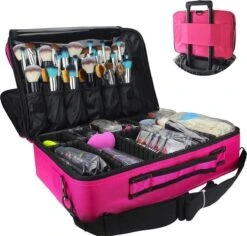 Cosmetica Koffer - Make-up Koffer Met Verstelbare Vakken - Visagie En Nagelstyliste Beauty Koffer - 40x30x14CM - Roze -Cosmetica Serie Winkel 1200x1146 4