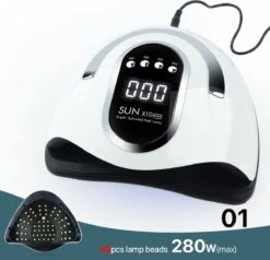 2022 Nageldroger - 280W/66 LEDs - Nagellamp - Nieuw Nageldroger - Wit/Zwart - Manicure/Pedicure Handen En Voeten - Gellak - Gelnagels - Acrylnagels - Top Coat - Matte Top Coat - Led Nagellamp - Uv Nagellamp - Nagels - Nagellak Droger - Tafellamp -Cosmetica Serie Winkel 1200x1156