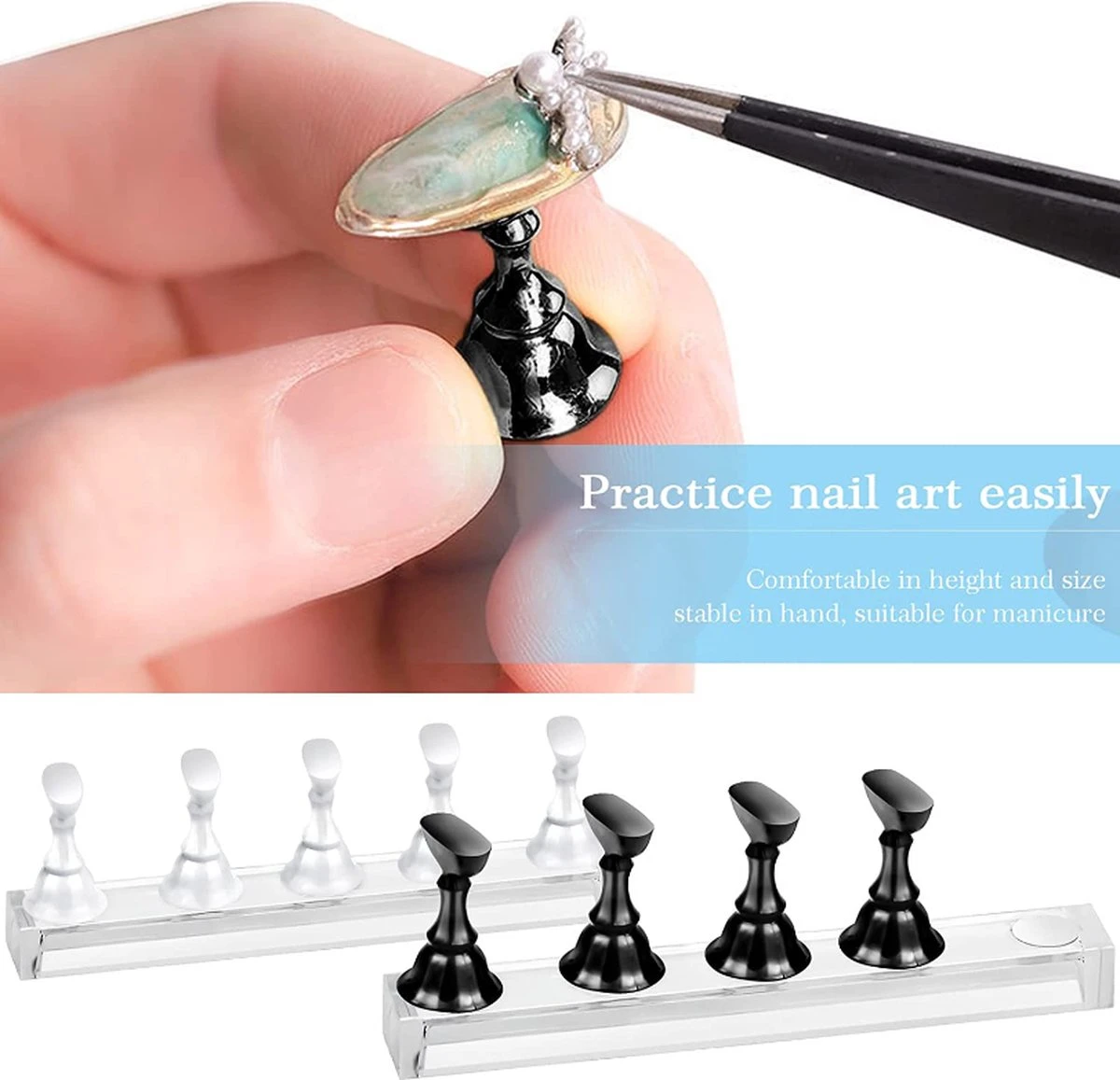 Merkloos Nailtrainer Oefenhand Voor Nagels 12-delige Set - Acryl Nagels Starterspakket - Starter Kit Nagel Display Magnetische Waaier – Kunstnagels Plaknagels - Nail Art Set - Uv Lamp Gelnagels Houd 4 Merkloos Nailtrainer Oefenhand Voor Nagels 12-delige Set - Acryl Nagels Starterspakket - Starter Kit Nagel Display Magnetische Waaier – Kunstnagels Plaknagels - Nail Art Set - Uv Lamp Gelnagels Houd - Afbeelding 2