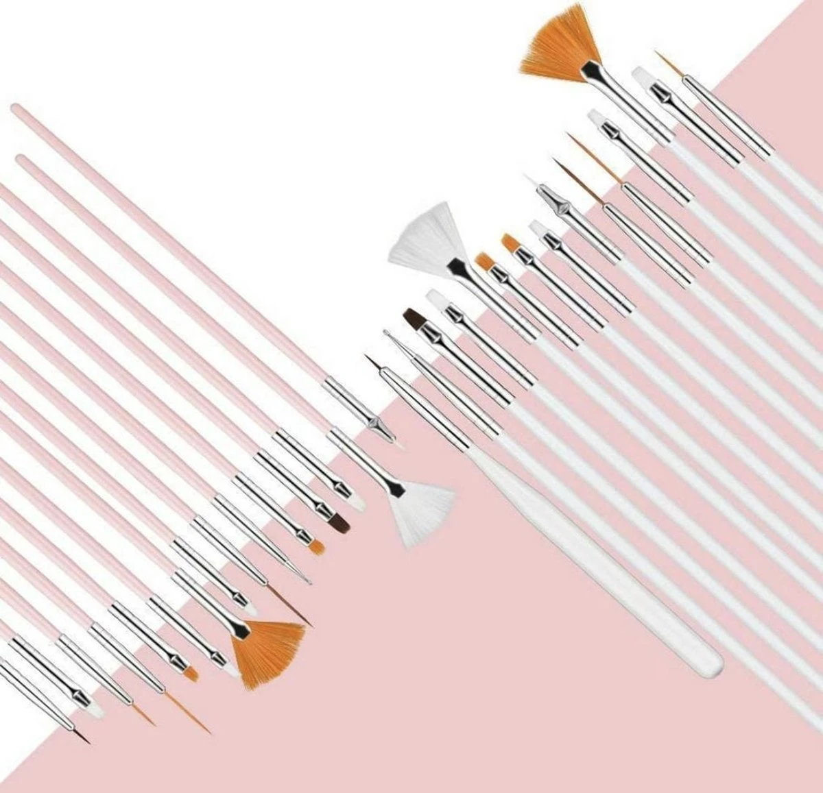 GUAPÀ - Penselen Set Roze Voor Nail Art / Acryl & Gel Nagels - Professional Nail Brushes - 15 Delig 4 GUAPÀ - Penselen Set Roze Voor Nail Art / Acryl & Gel Nagels - Professional Nail Brushes - 15 Delig - Afbeelding 2