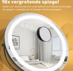 Great's® Make Up Spiegel Met LED Verlichting - ⌀ 40cm - Visagie Spiegel Rond - Extra Close Up Spiegeltje 10x - Zwart 15 Great's® Make Up Spiegel Met LED Verlichting - ⌀ 40cm - Visagie Spiegel Rond - Extra Close Up Spiegeltje 10x - Zwart -Cosmetica Serie Winkel 1200x1162 2