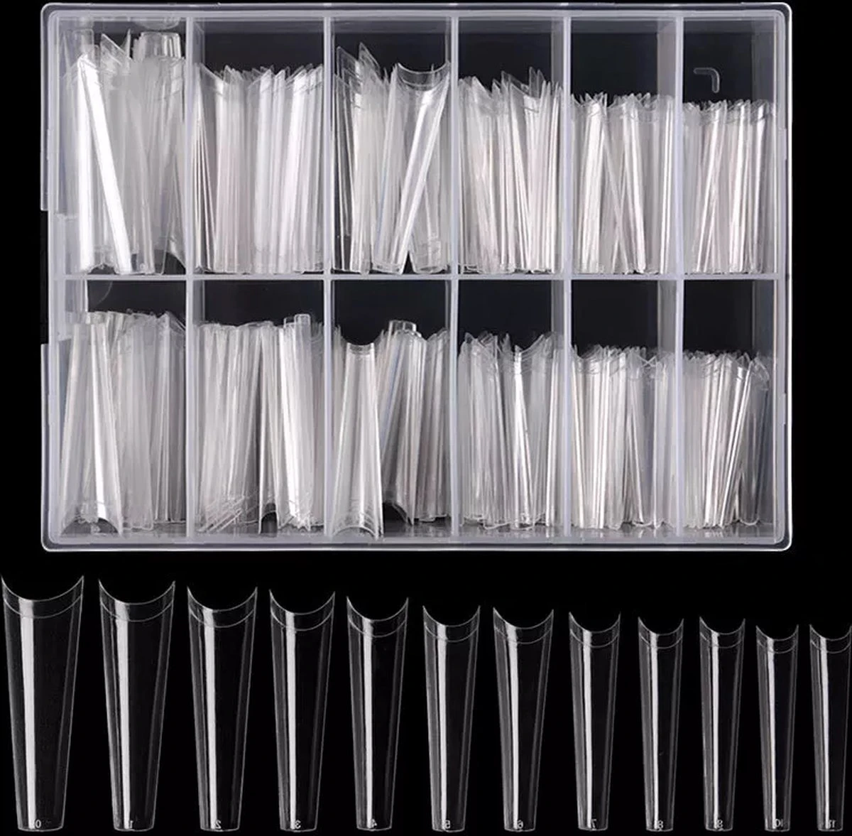 Royala Gel Flex 240x Nageltips In Tipbox - Transparant Long Coffin Half Cover C Curve - Kunstnagel Set - Nail Tips -French Nail Art Acryl Nagels & Gelnagels - Premium Quality Line 5 Royala Gel Flex 240x Nageltips In Tipbox - Transparant Long Coffin Half Cover C Curve - Kunstnagel Set - Nail Tips -French Nail Art Acryl Nagels & Gelnagels - Premium Quality Line - Afbeelding 3