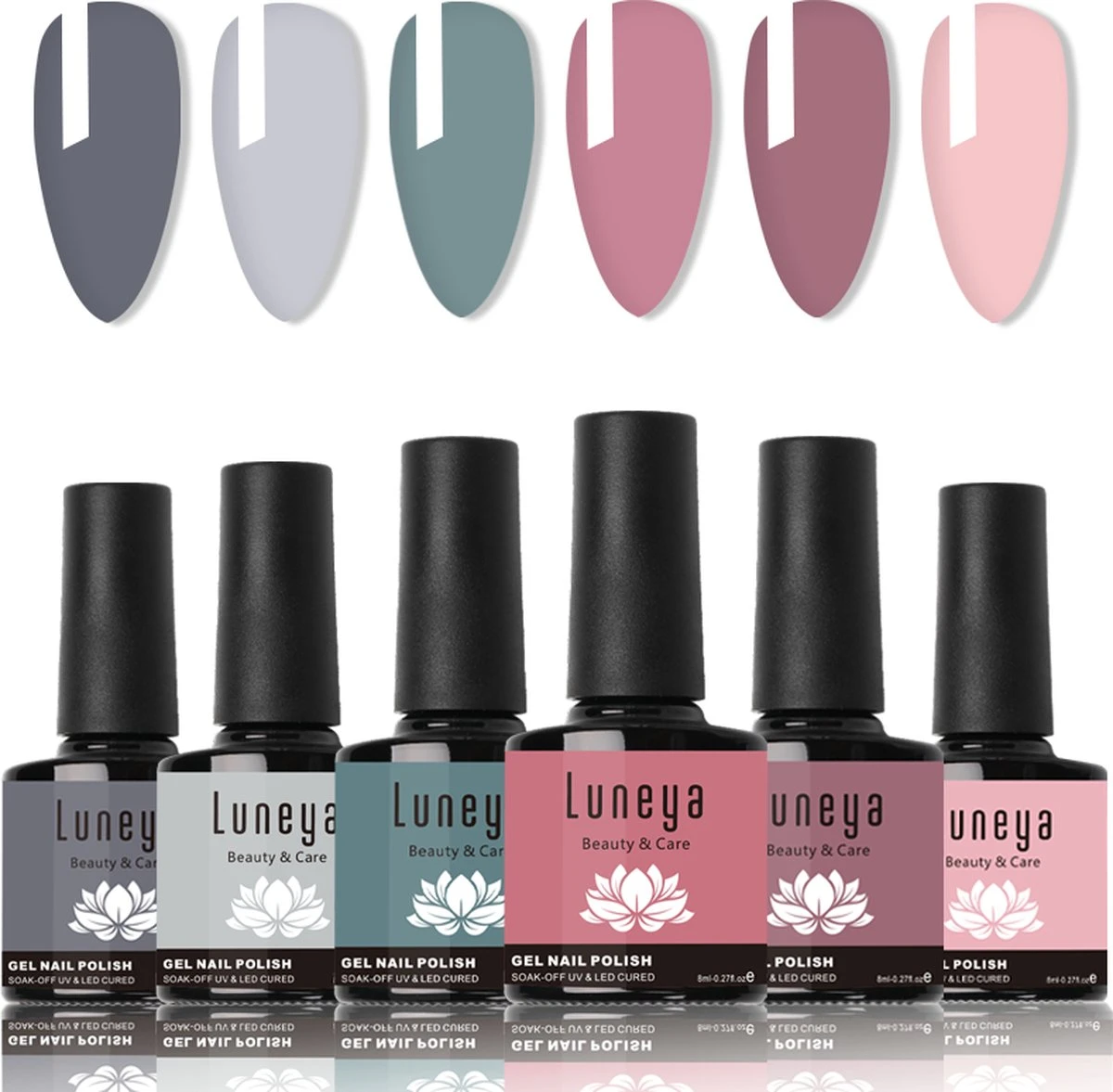 Luneya Gellak - Hidden Blossom Edition - 6-Delige Gellak Starterspakket - Gel Nagellak 3 Luneya Gellak - Hidden Blossom Edition - 6-Delige Gellak Starterspakket - Gel Nagellak