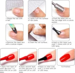 Mtssii - Gelnagel Kit - 5 Kleuren Gellak - Nude En Rood Tinten - Starterkit - Manicure Set - 54 Watt UV Lamp - Gel Nagels Starterspakket - Nepnagels - -Cosmetica Serie Winkel 1200x1181 3