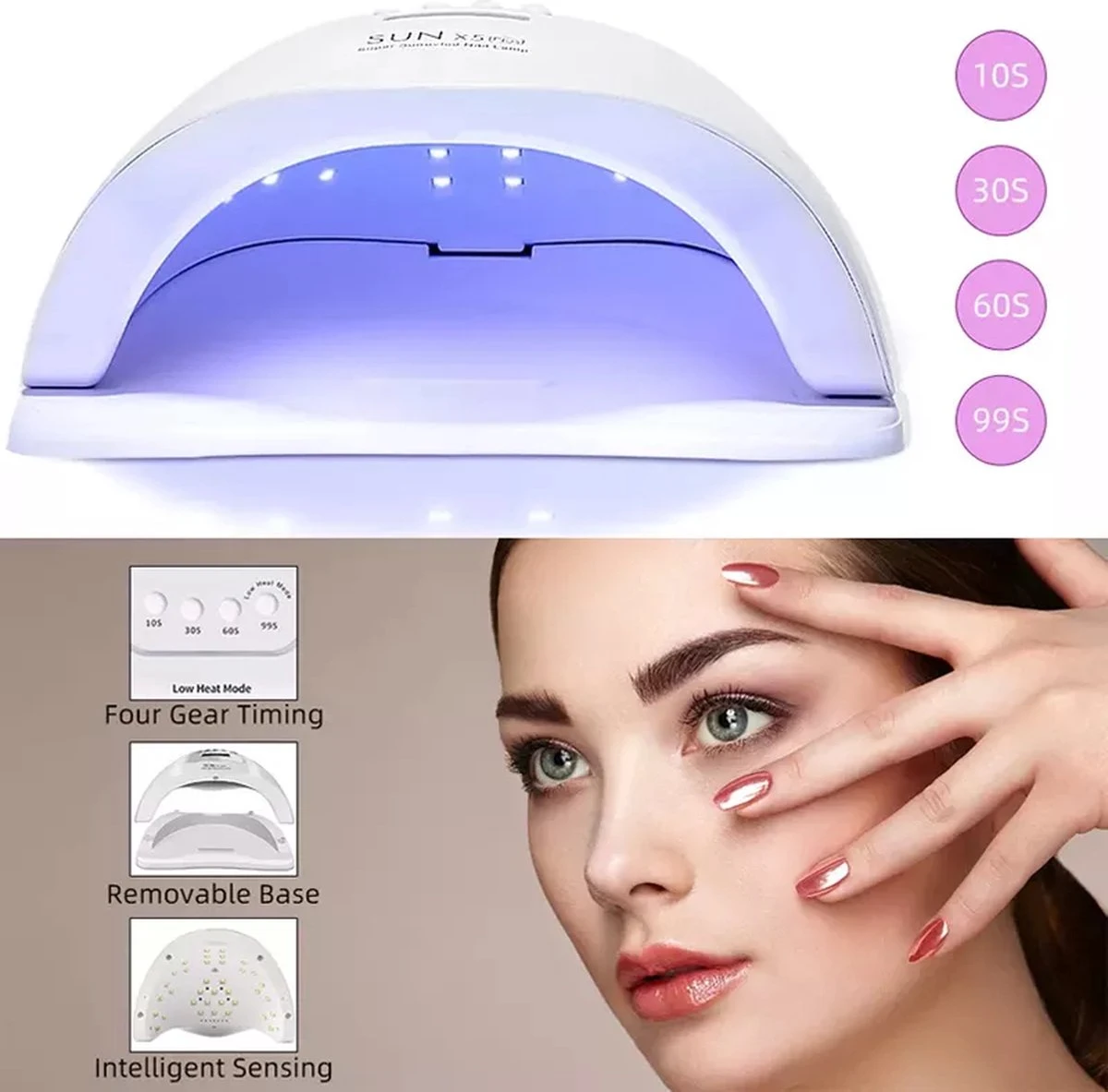 Merkloos Professionele UV Nagellamp Voor Gel Nagellak - Sun X5 Plus 80W 36 Leds - Geschikt Gellak - Gel Nagellak Droger 5 Merkloos Professionele UV Nagellamp Voor Gel Nagellak - Sun X5 Plus 80W 36 Leds - Geschikt Gellak - Gel Nagellak Droger - Afbeelding 3
