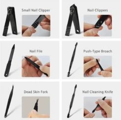 Nagelknipper Set - Pedicureset - 15 Delige - Roestvrij Staal - Met Draagkoffer - Geel Zwart -Cosmetica Serie Winkel 1200x1192 9