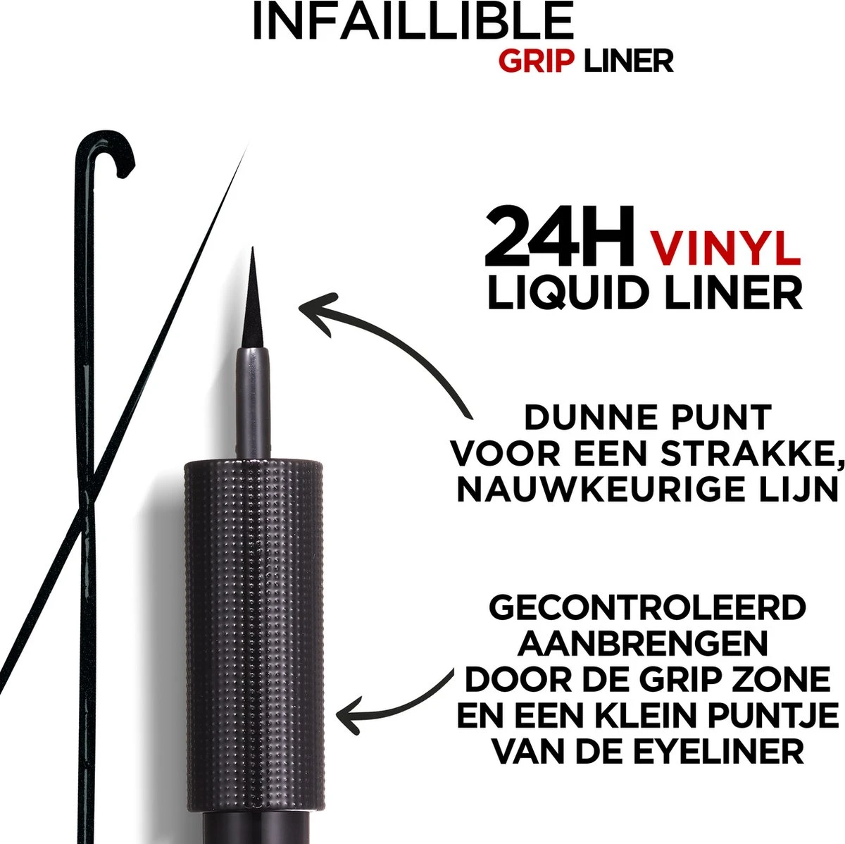L'Oréal Paris Infailible Gip 24h Vinyl Liquid Liner Zwart - 3ml 5 L'Oréal Paris Infailible Gip 24h Vinyl Liquid Liner Zwart - 3ml - Afbeelding 3