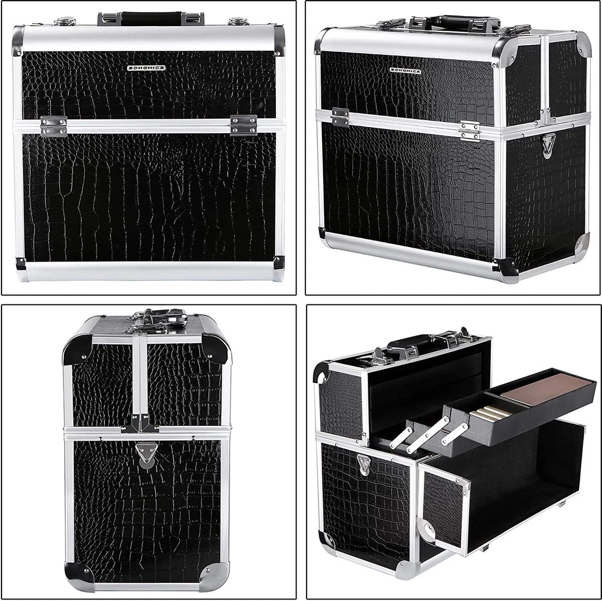 A.T. Shop Cosmeticakoffer, Make-up Koffer, Beauty Case, Bewaren Van Make-up, Nagellak. Zwart 6 A.T. Shop Cosmeticakoffer, Make-up Koffer, Beauty Case, Bewaren Van Make-up, Nagellak. Zwart - Afbeelding 4