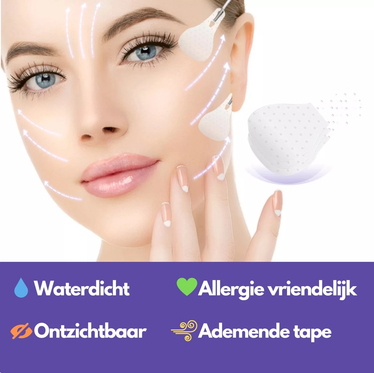 Face Lift Tape - Facelift Zonder Chirurgie - Instant Eyes, Face And Neck Lift - 40 Stuks - Transparent 7 Face Lift Tape - Facelift Zonder Chirurgie - Instant Eyes, Face And Neck Lift - 40 Stuks - Transparent - Afbeelding 5