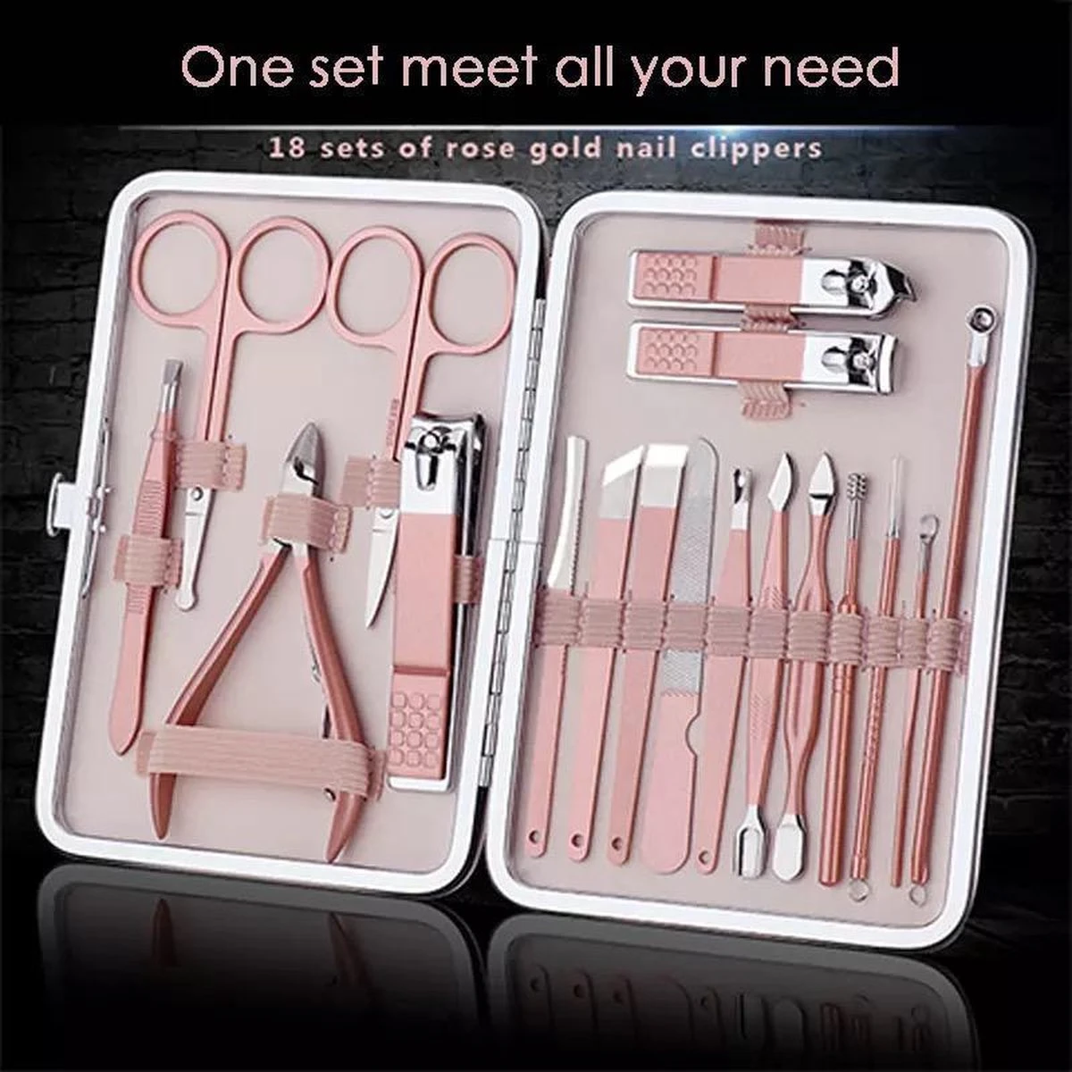 Luxe 18-delige Manicure Set - Manicure Pedicure Set- Nagelverzorging- Met Opbergetui 12 Luxe 18-delige Manicure Set - Manicure Pedicure Set- Nagelverzorging- Met Opbergetui - Afbeelding 10