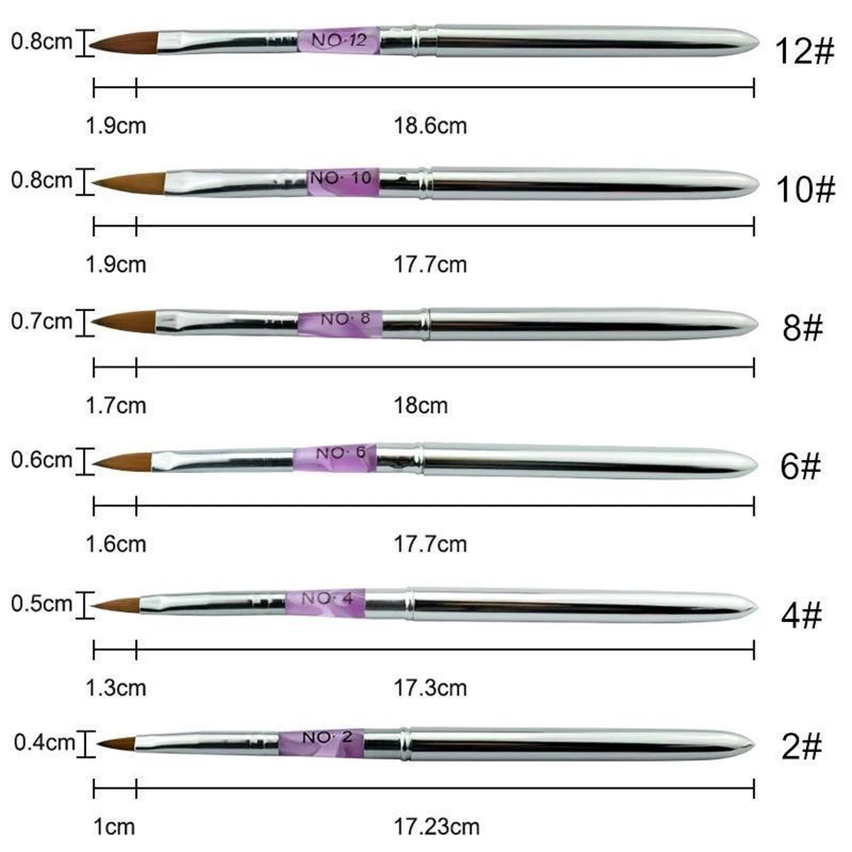 Kwalitatieve Acryl Penseel - Nageldecoratie Pen - #10 Pink Diamond 6 Kwalitatieve Acryl Penseel - Nageldecoratie Pen - #10 Pink Diamond - Afbeelding 5