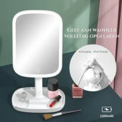 HighHome - Make Up Spiegel Met Led Verlichting - Inclusief 10x Spiegel - 3 Warmtes - 360 °C Draaibaar -Cosmetica Serie Winkel 1200x1200 1066