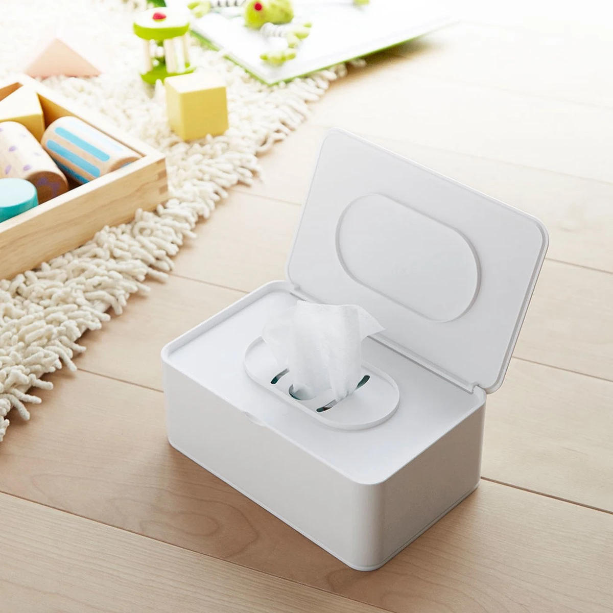 Yamazaki Bakje Voor Vochtige Doekjes - Wit - Met Deksel 5 Yamazaki Bakje Voor Vochtige Doekjes - Wit - Met Deksel - Afbeelding 3