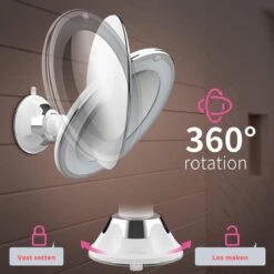 Vergroot Make Up En Scheer Spiegel Met LED Verlichting - 10x Vegroting En Natuurlijk Licht Voor Cosmetica/Scheren/Epileren - 360° Graden Verstelbare Zuignap En Wandbevestiging - Badkamer/Douche/Slaapkamer - Rond – Wit -Cosmetica Serie Winkel 1200x1200 1160