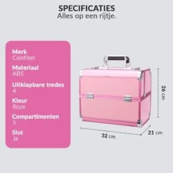 Confibel Cosmetica Koffer - Make Up Koffer Uitklapbaar - 5 Opbergbakken Make-up Koffer - Beautycase/Visagiekoffer /Cosmeticakoffer /Beautycase/ Nagelstylistekoffer - Roze 16 Confibel Cosmetica Koffer - Make Up Koffer Uitklapbaar - 5 Opbergbakken Make-up Koffer - Beautycase/Visagiekoffer /Cosmeticakoffer /Beautycase/ Nagelstylistekoffer - Roze -Cosmetica Serie Winkel 1200x1200 1170