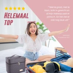 Make Up Koffer En Organizer - Beautycase Met Spiegel - Dames - Cosmetica En Visagie - Zwart -Cosmetica Serie Winkel 1200x1200 1189