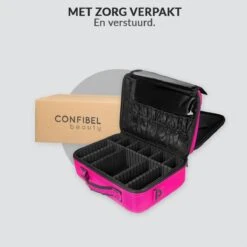 Cosmetica Koffer - Make-up Koffer Met Verstelbare Vakken - Visagie En Nagelstyliste Beauty Koffer - 40x30x14CM - Roze -Cosmetica Serie Winkel 1200x1200 1218