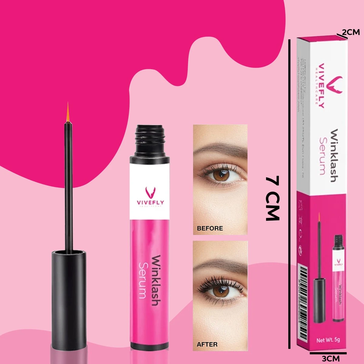 Vivefly Healthcare Winklash - Wimperserum - Wimper Krullen - Wimper Groei - Lash Serum 5ml - 4 Vivefly Healthcare Winklash - Wimperserum - Wimper Krullen - Wimper Groei - Lash Serum 5ml - - Afbeelding 2
