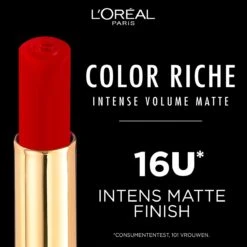L'Oréal Paris - Color Riche Intense Volume Matte Lipstick- 336 Le Rouge Avant-Garde - Lippenstift Rood -Cosmetica Serie Winkel 1200x1200 34