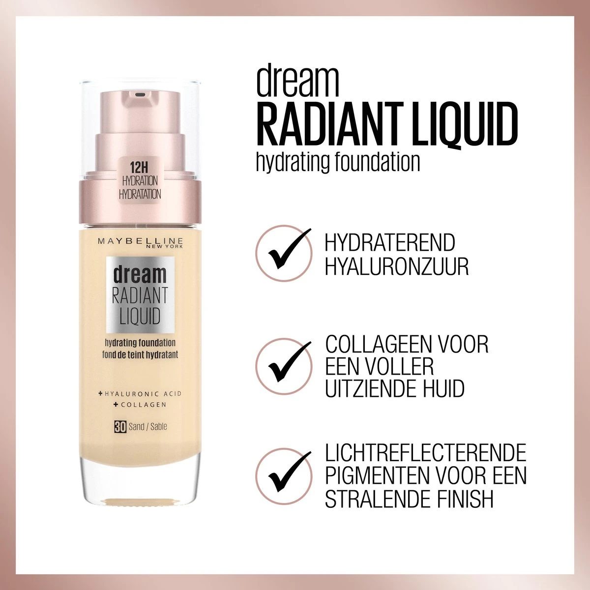 Maybelline Dream Radiant Liquid - 054 Toffee - Foundation Geschikt Voor De Droge Huid Met Hyaluronzuur - 30 Ml 5 Maybelline Dream Radiant Liquid - 054 Toffee - Foundation Geschikt Voor De Droge Huid Met Hyaluronzuur - 30 Ml - Afbeelding 4
