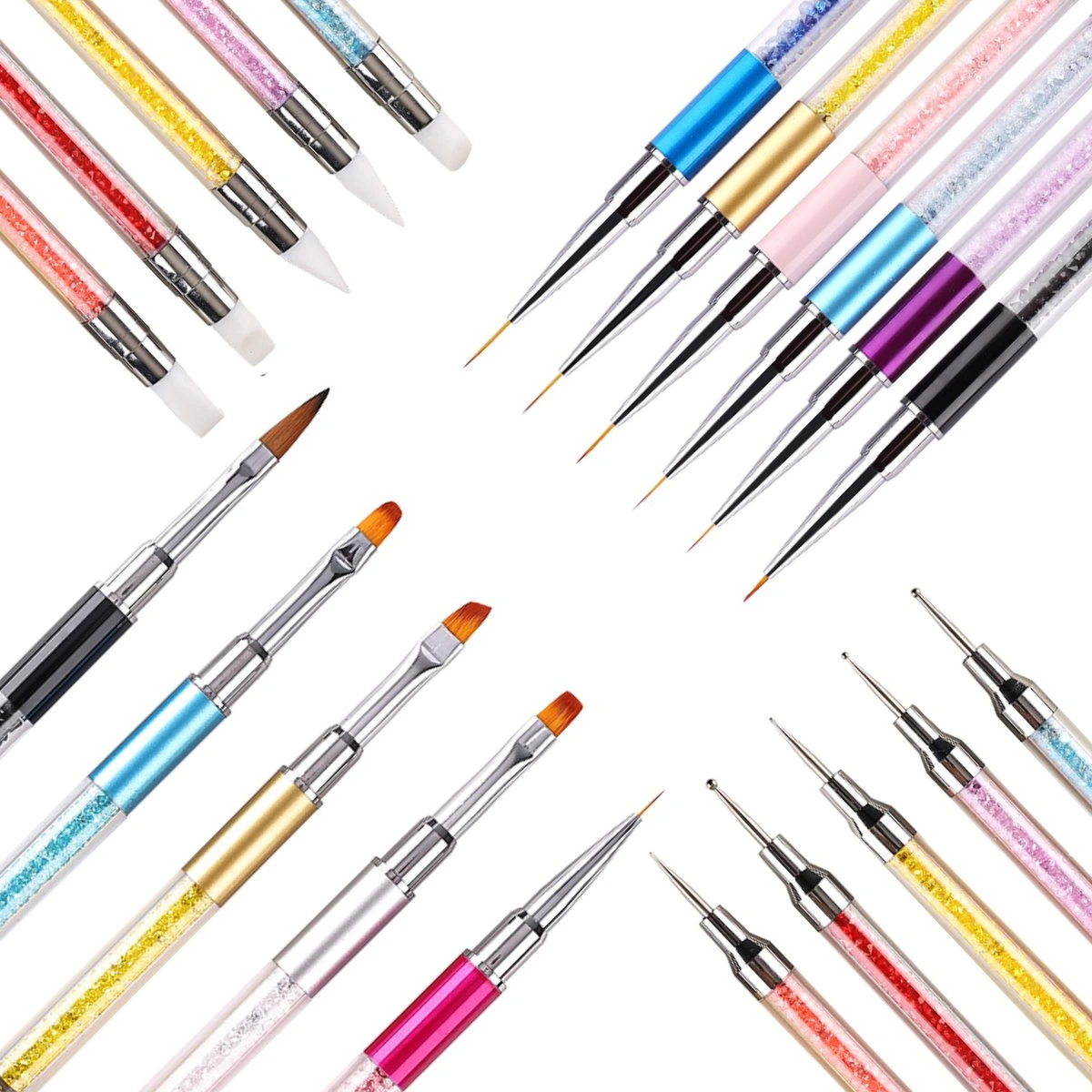 YUBBI™ 16 Delige Nail Art Penselen Set - Nagellak Acryl Penselen - Fineliner Penseel - Dotting Tools - Siliconen Nail Art Penselen 4 YUBBI™ 16 Delige Nail Art Penselen Set - Nagellak Acryl Penselen - Fineliner Penseel - Dotting Tools - Siliconen Nail Art Penselen - Afbeelding 2