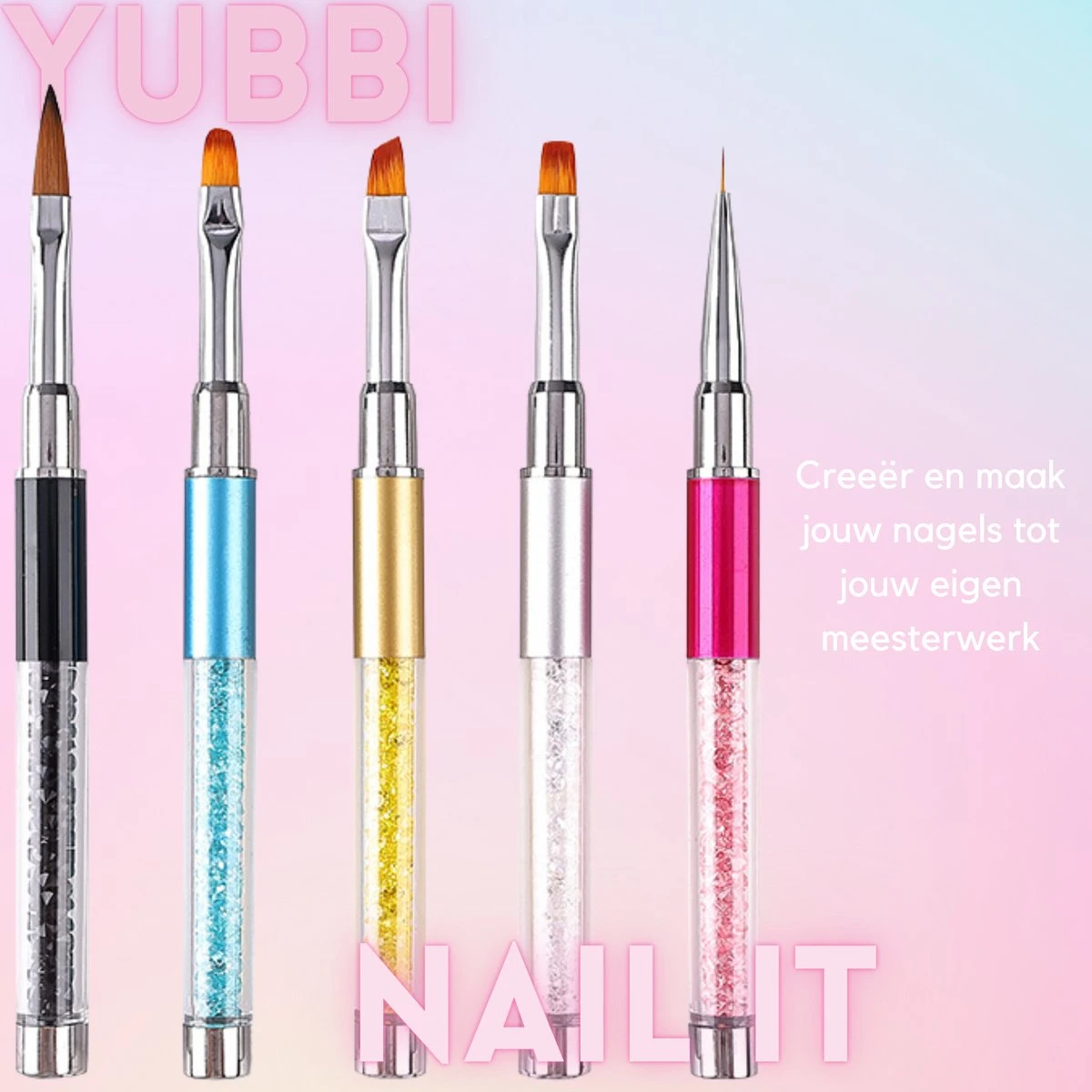 YUBBI™ 16 Delige Nail Art Penselen Set - Nagellak Acryl Penselen - Fineliner Penseel - Dotting Tools - Siliconen Nail Art Penselen 5 YUBBI™ 16 Delige Nail Art Penselen Set - Nagellak Acryl Penselen - Fineliner Penseel - Dotting Tools - Siliconen Nail Art Penselen - Afbeelding 3